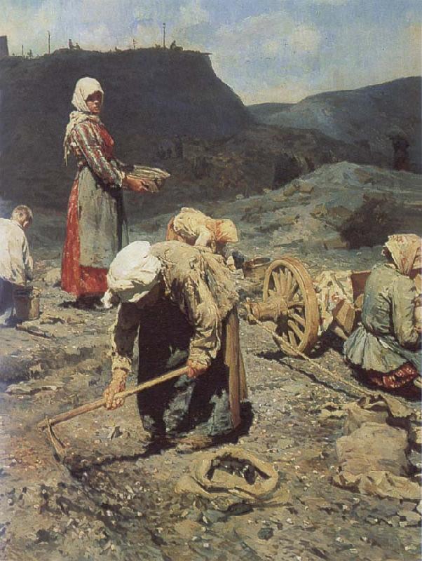 Nikolai Kasatkin Poor People Collecting Coal in an Abandoned Pit China oil painting art